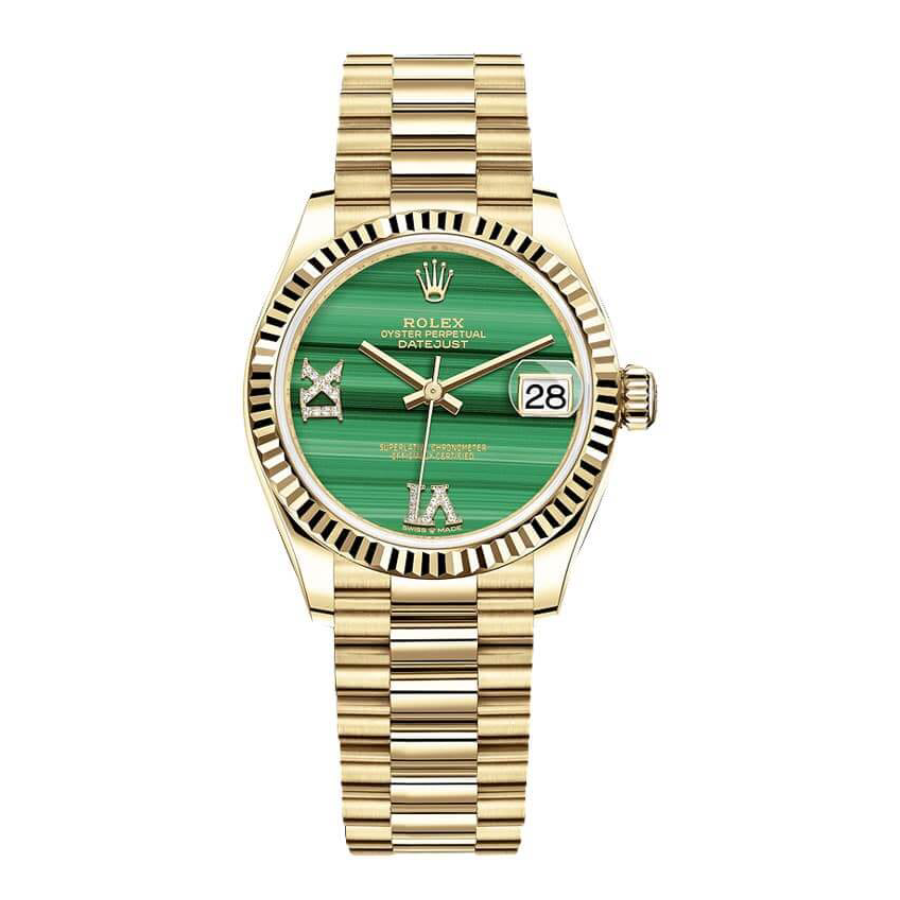 Rolex Datejust Gold Green Dial Replica