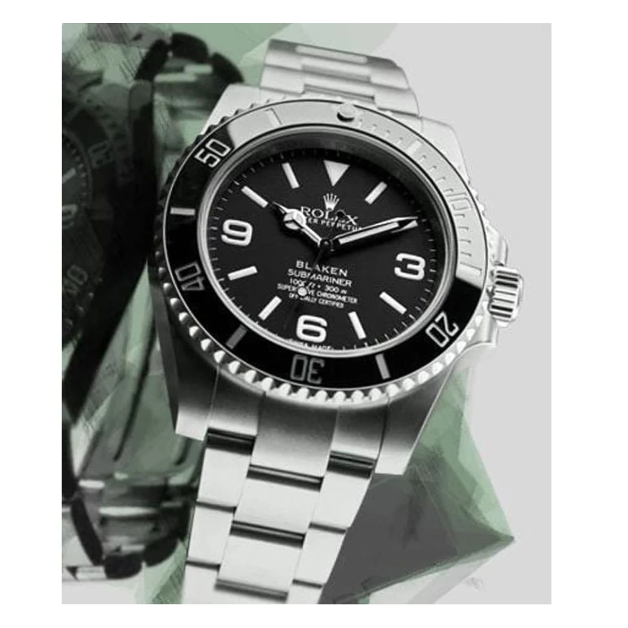 Rolex Submariner 6190 Blaken Black Dial Replica - Image 2
