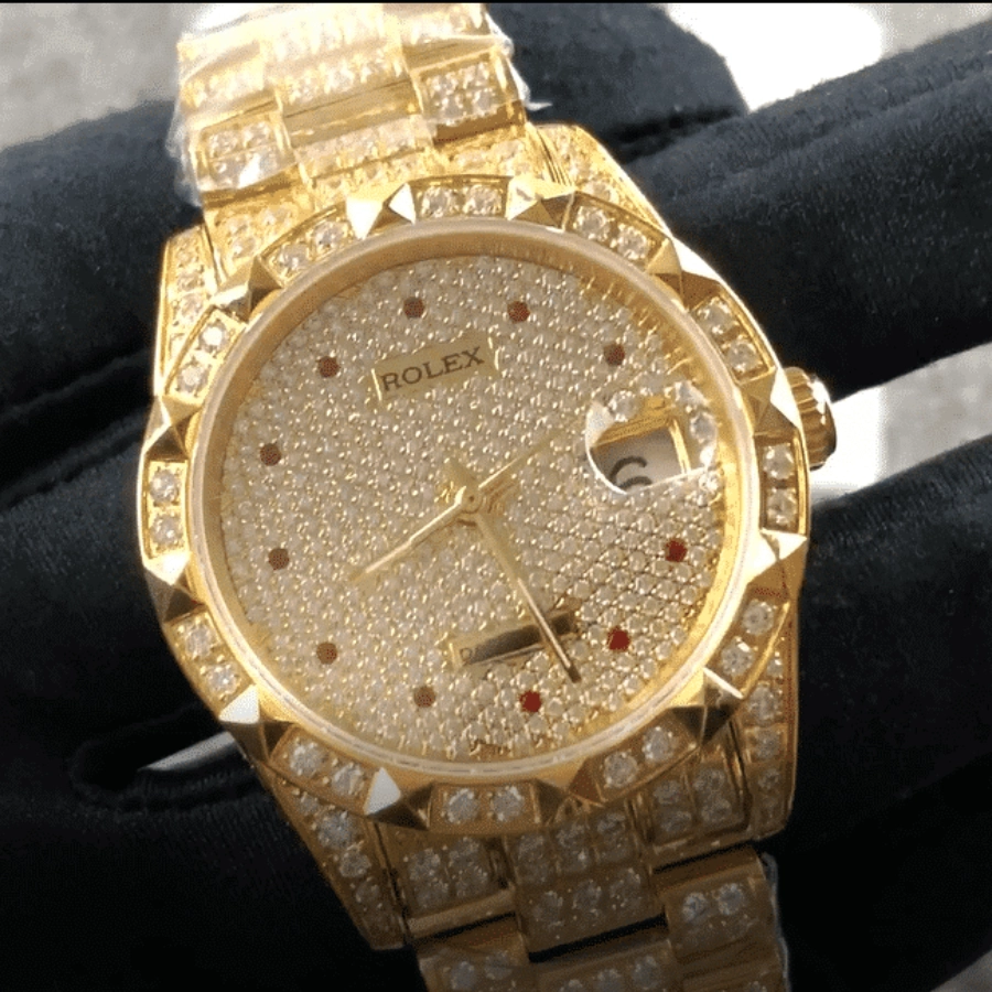 Rolex Gold Full Diamond Replica - Image 3