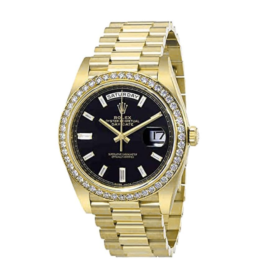 Rolex Day-Date 228398TBR Yellow Gold & Diamonds Black Dial Replica - Image 3