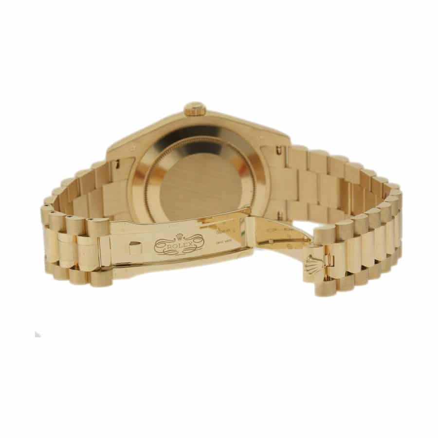 Rolex Day-Date II Collection Gold Silver White Dial 218238 Replica - Image 6