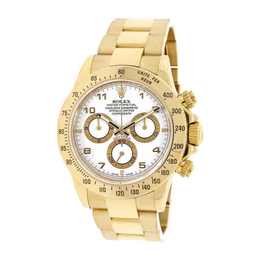 Rolex Daytona Cosmograph 116528 Yellow Gold White Dial Oyster Replica - Image 2
